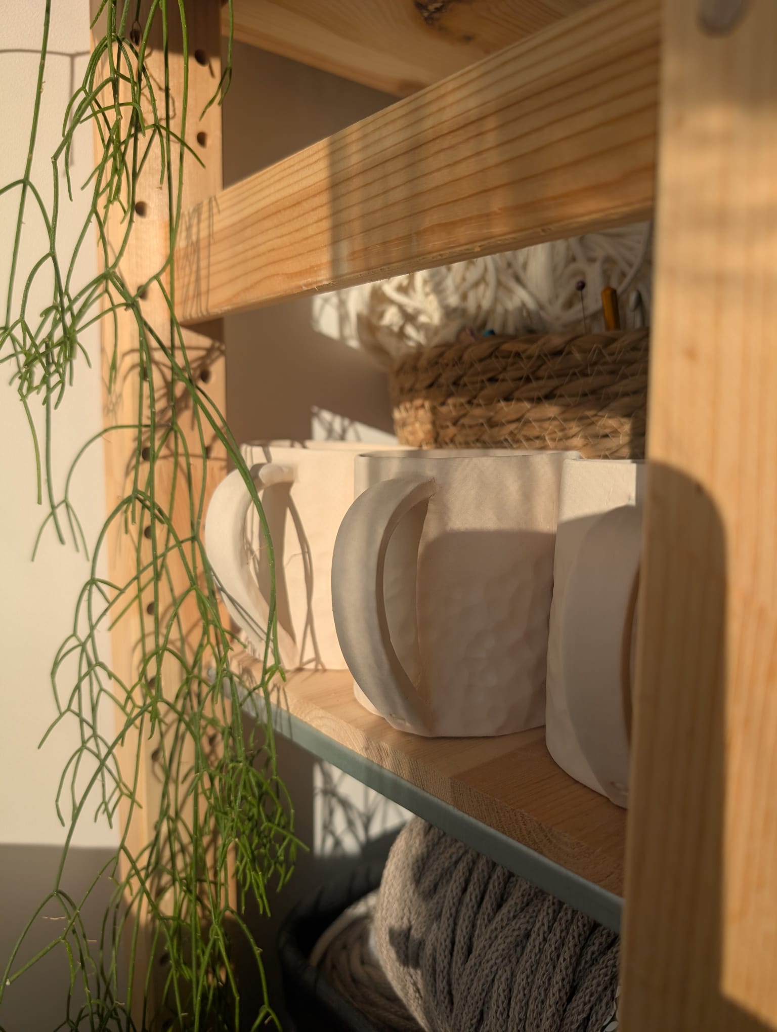 Biskwity ceramiczne na półce w pracowni